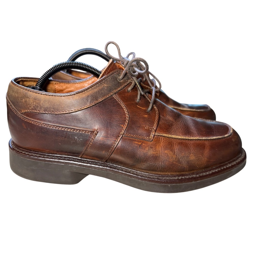 Johnston & Murphy Mens Brown Leather‎ Lace Up Dress Shoes Size 9.5 M Italy